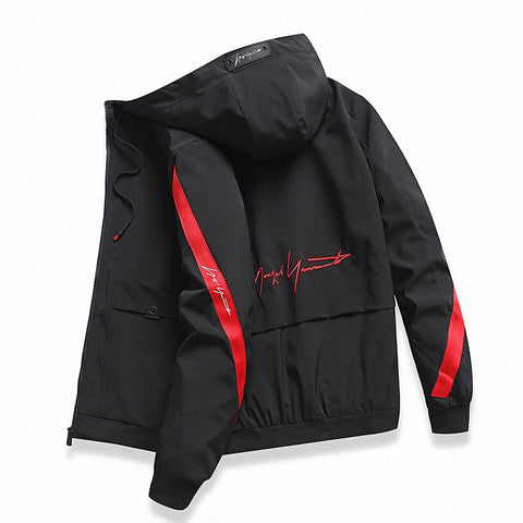 Men windbreaker Casual Spring Autumn Lightweight Jacket 2019 New Arrival Hooded Contrast Color Zipper up Jackets Outwear Cheap