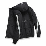 Men windbreaker Casual Spring Autumn Lightweight Jacket 2019 New Arrival Hooded Contrast Color Zipper up Jackets Outwear Cheap