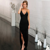 Elegant Women's Summer Dress 2020 V Neck Backless Robe Club Sexy Long dress Ladies Slim Party Spaghetti Strap Maxi dresses Femme